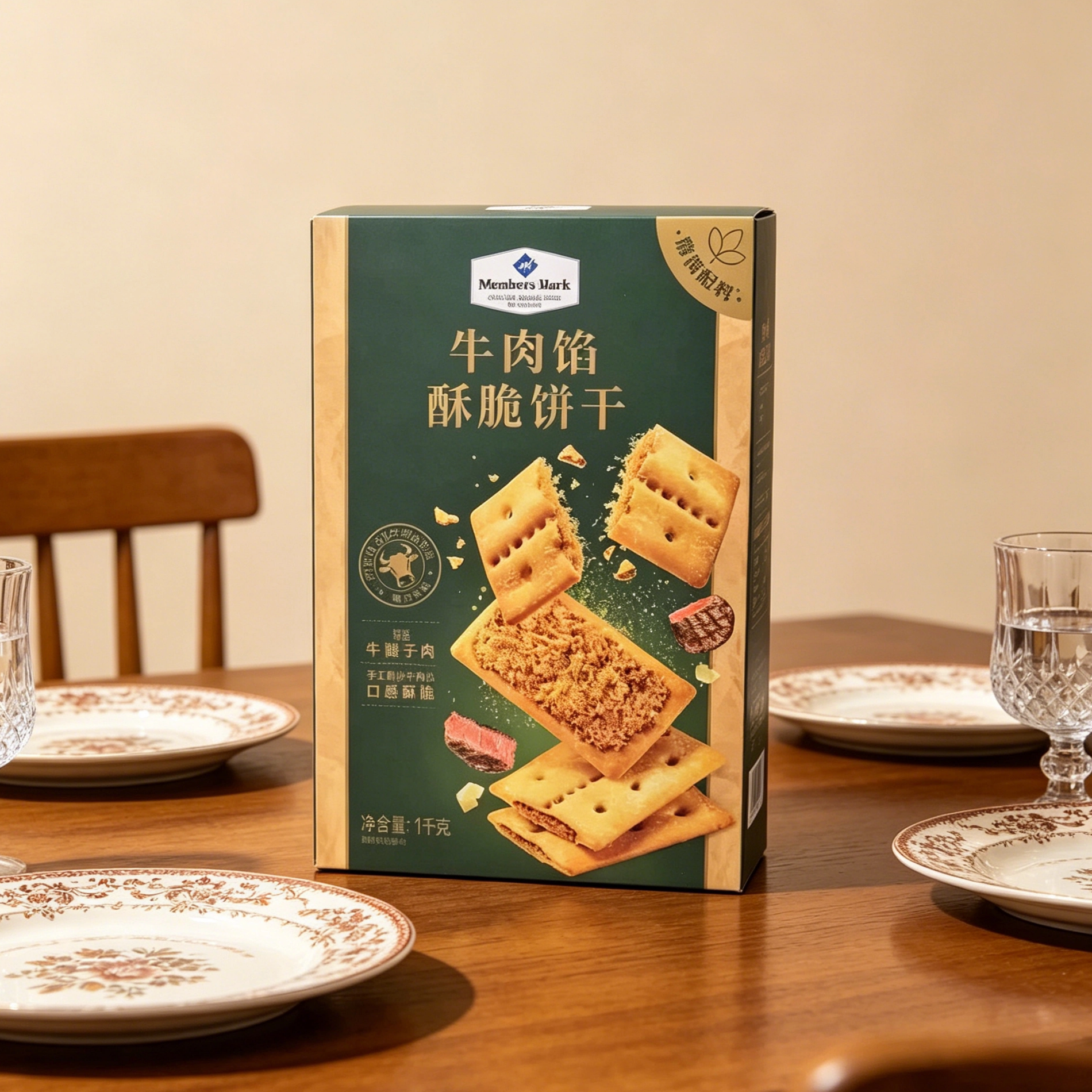山姆牛肉馅酥脆饼干酥脆不发硬开袋即食肉香醇厚代购官方旗舰店