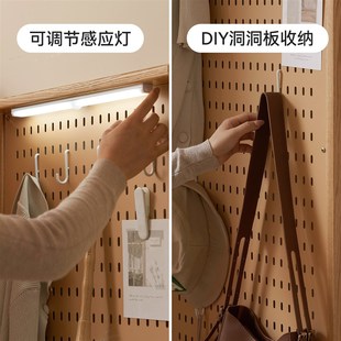 柜一体小户型客厅入户屏风隔断柜家用橡木门厅柜 维莎实木玄关柜鞋