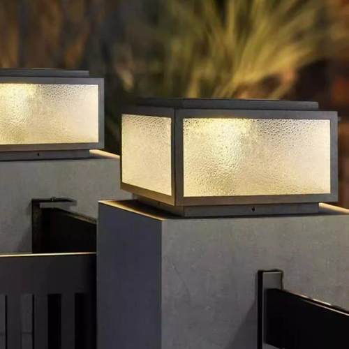 太阳能柱头灯防水别墅庭院大门柱子灯花园围墙灯简约现代铝材门灯