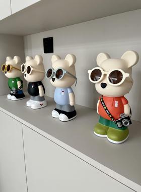 27CM陶瓷熊存钱罐客厅电视柜儿童房壁柜橱柜桌面装饰摆件卡通创意