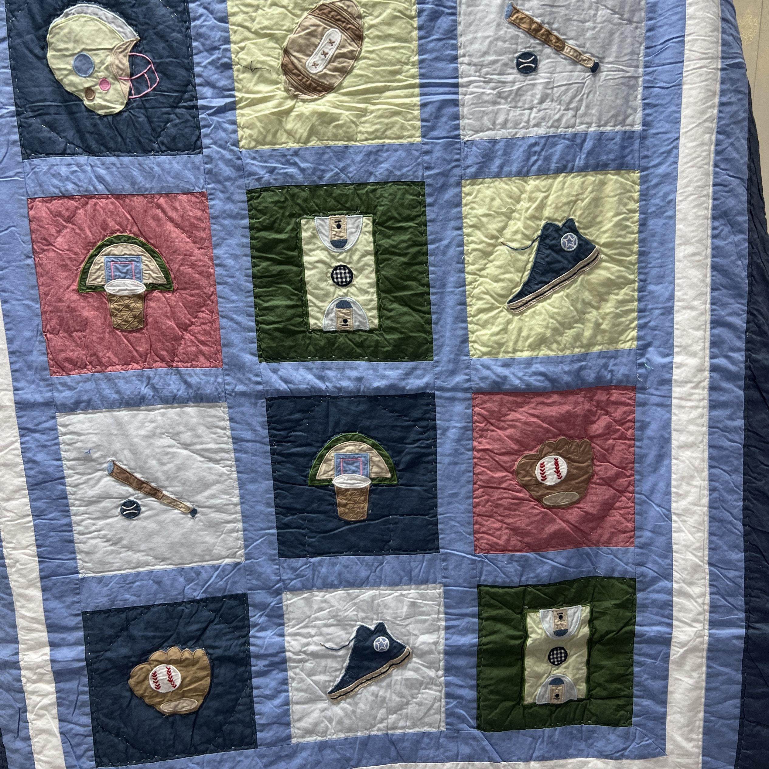 特价运动集合PBK外贸纯手工绗缝被重工贴布绣儿童被120&times;150cm