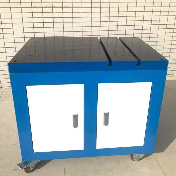 移动式多功能铸铁t型槽攻丝机平台500*800/600*900钳工工具箱平台
