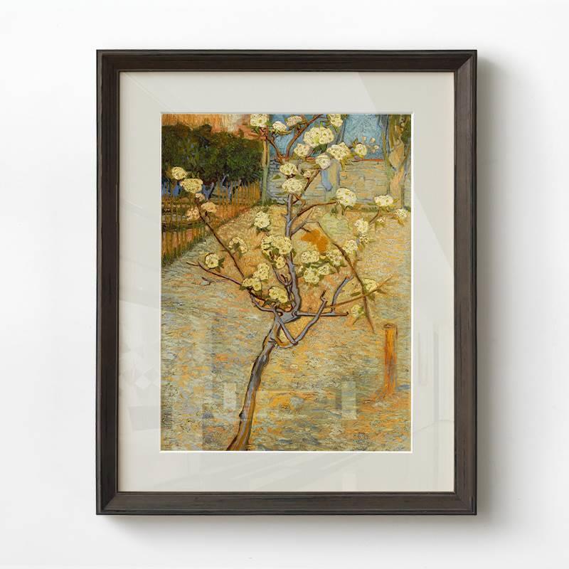 加安加丽新中式小众简约客厅书房轻奢装饰画竖版挂画实木风景壁画