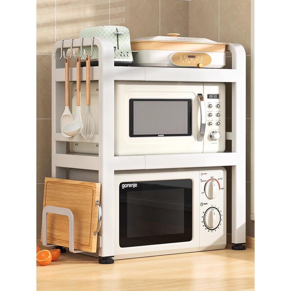 可伸缩厨房置物架子多功能微波炉烤箱支架台面桌面多层电饭锅收纳