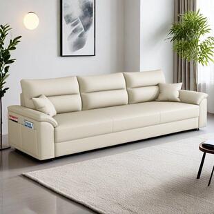 北欧2025新款猫抓布沙发小户型现代客厅直排乳胶三四人位沙发组合