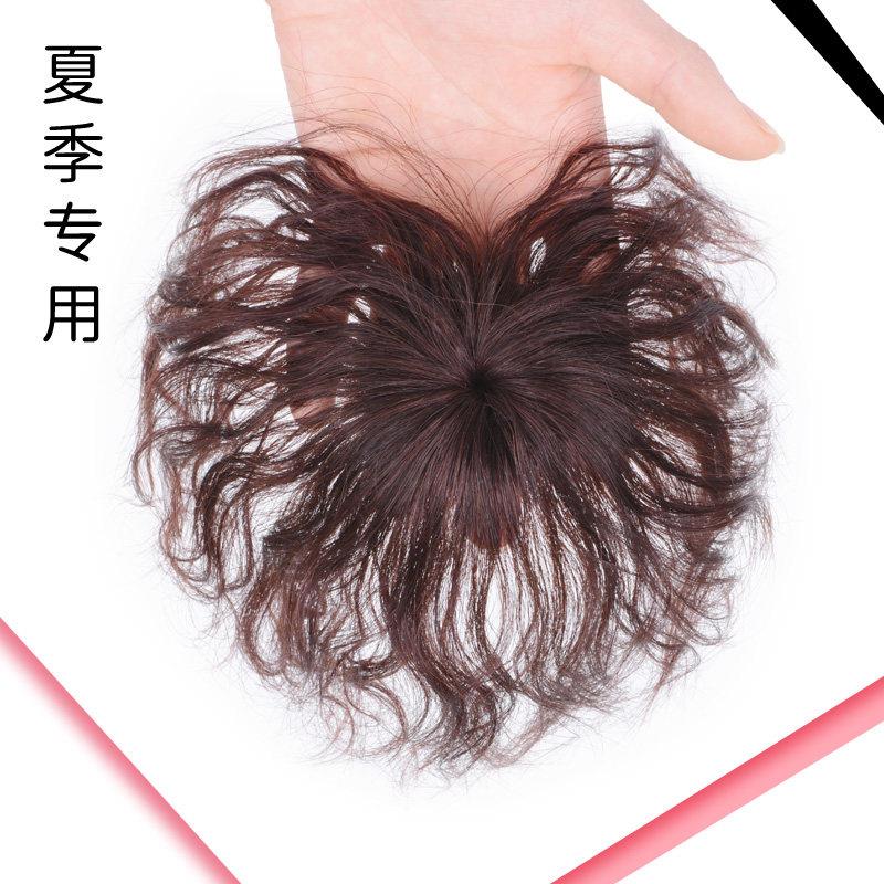 假发玉米须头顶补发片真人发丝纹理蓬松女士短发妈妈中老年补发片