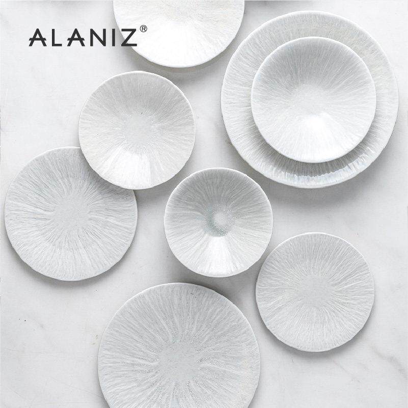 alaniz南兹白兰大碗家用汤碗斗笠碗面碗北欧西餐盘拉面碗陶瓷盘子