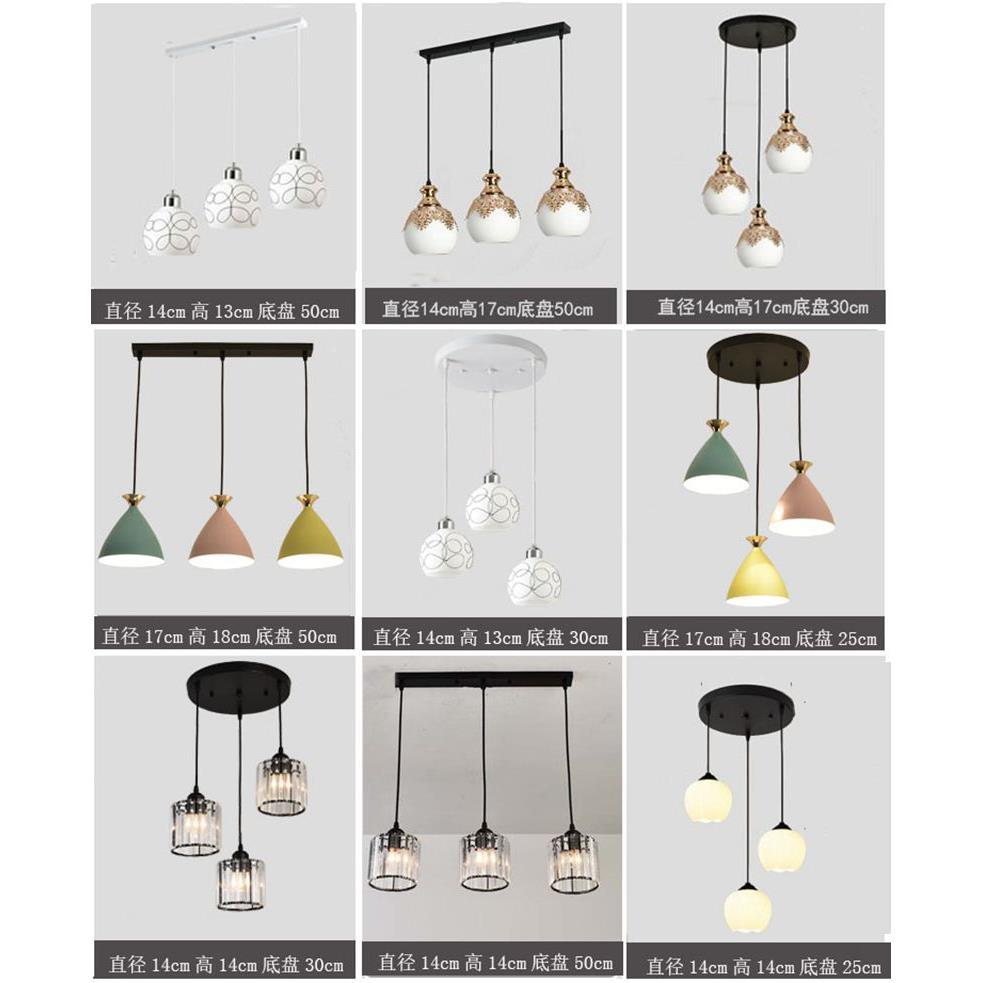 餐厅吊灯简约现代三头北欧创意个性吧台灯走廊LED轻奢水晶餐吊灯