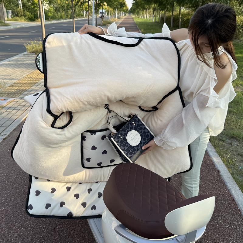 冬季电动车挡风被加绒加厚保暖小型电瓶机车挡风罩防风双面防水