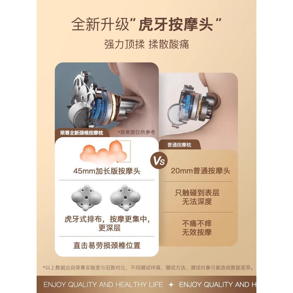 荣尊颈椎按摩器腰部背部家用车载枕头靠垫颈部揉捏神器按摩仪