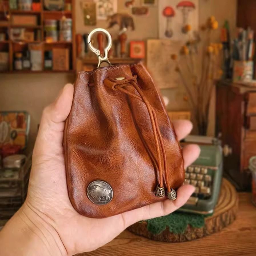 2025新款创意福袋手工零钱包时尚潮流复古硬币包抽绳束口收纳袋,箱包皮具/热销女包/男包,钱包,淘宝优惠券,粉丝福利购,淘宝优惠卷