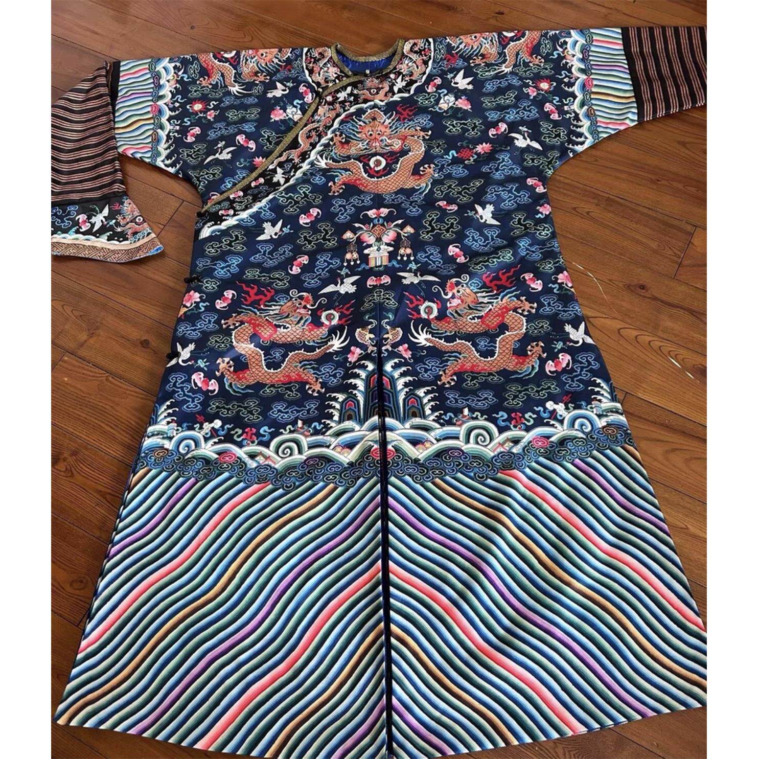 清朝皇帝龙袍古装订制吉服袍复古风演出服装蟒袍印花