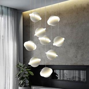 浪漫风格 餐厅儿童书房卡通卧室吊灯 艺术创意木制星球光环北欧个性