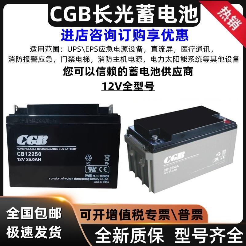 CGB长光蓄电池 CB12250 12V100/75/65/40/38/25/17/10/7/5AH/消防