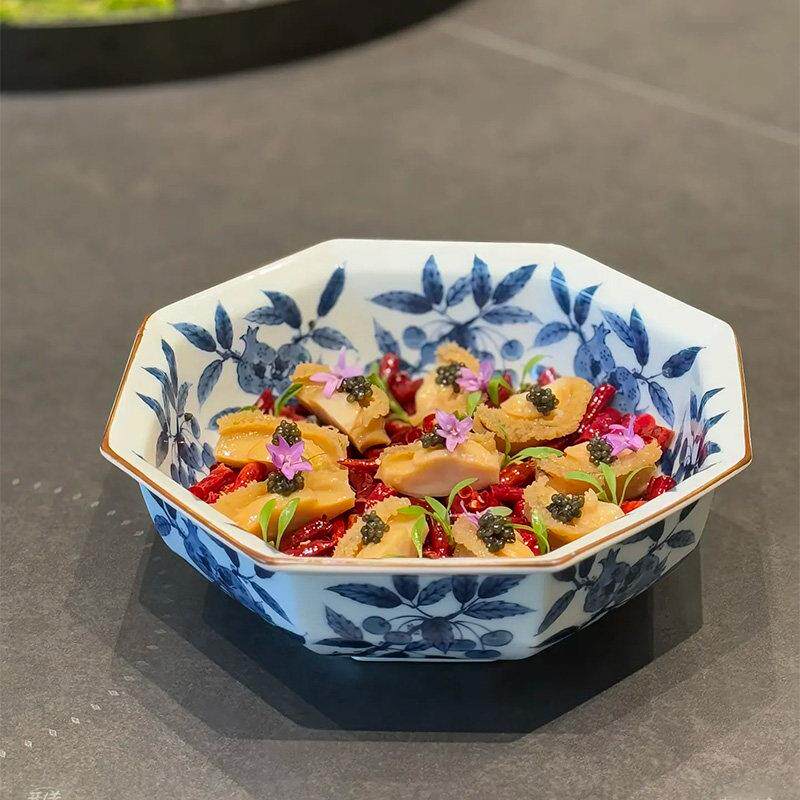 大董复古青花陶瓷碗冷菜餐具凉菜盘子融合菜特色创意会所餐厅摆盘