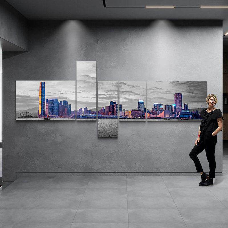 黑白组合装饰画工业风格客厅卧室床边现代极简主义沙发背景墙壁画