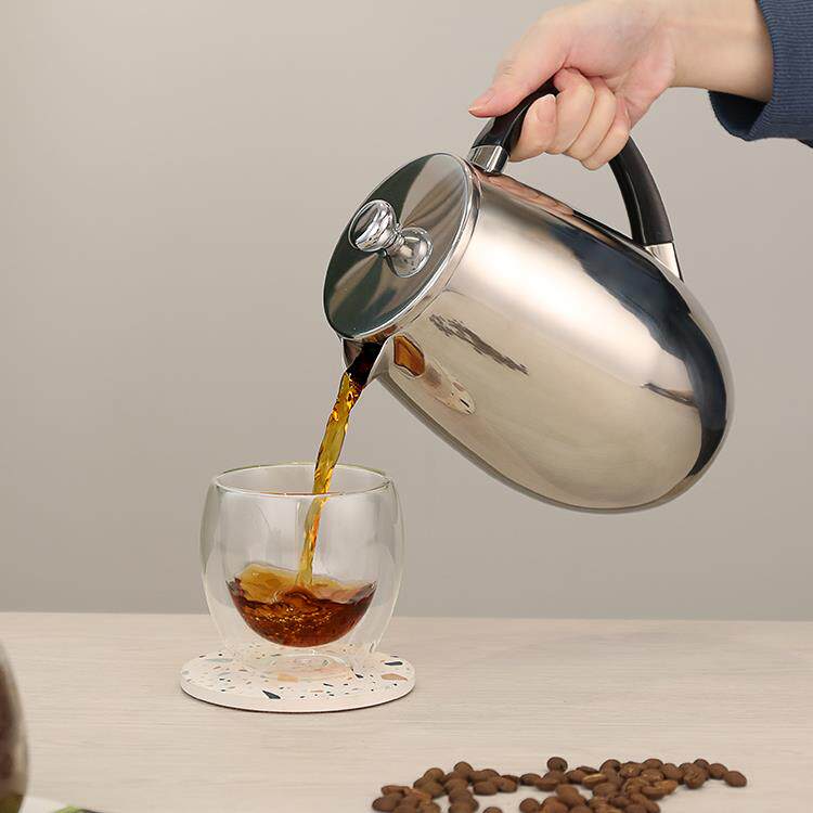 法压壶双层不锈钢咖啡壶保温冲茶器法式按压过滤咖啡壶不锈钢瑕疵
