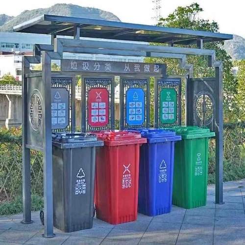不锈钢分类房智能小区废品收集亭垃圾箱收集站回收站仿古投放站