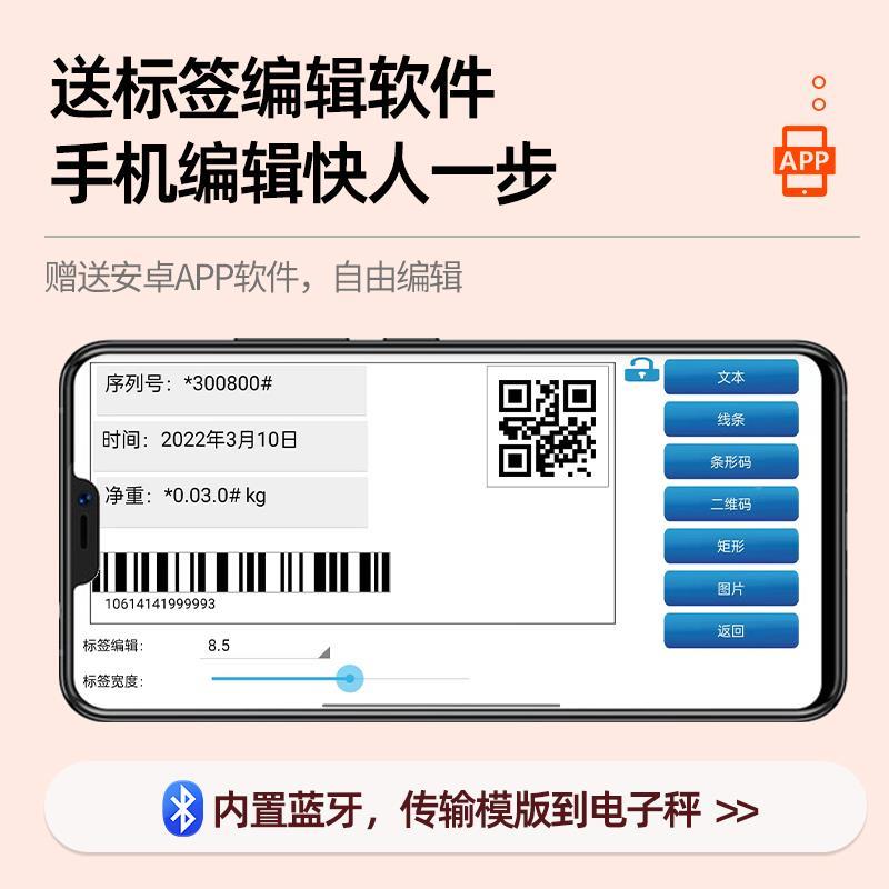 提式式打印印电子秤锈不钢手打印台秤标签打小票纸出票记录HZ-DY(