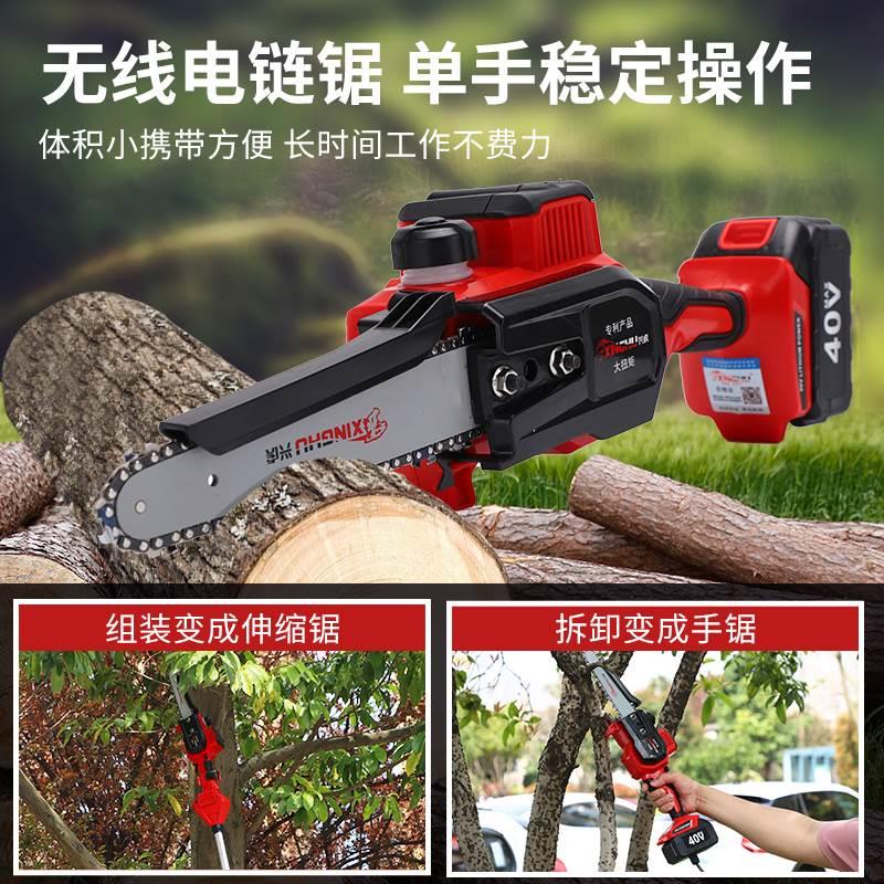 德国优品进口进口锂电电动高枝锯充电式高空修剪树枝锯伸缩加长杆