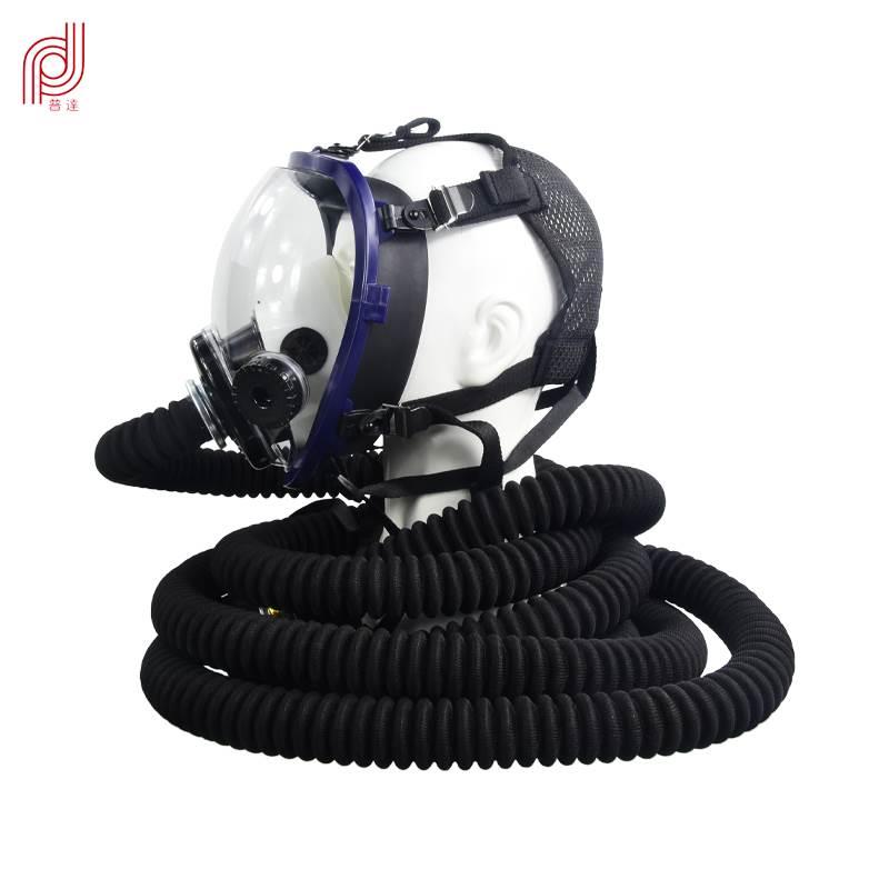 普达4009球面长管防毒全面具 5米10米呼吸器空气防护面罩长导气管