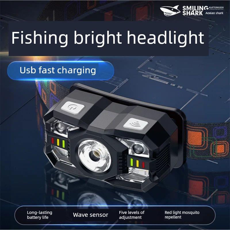 LED头灯超亮可充电头戴式强光感应特亮手电筒便携式夜钓鱼灯zab