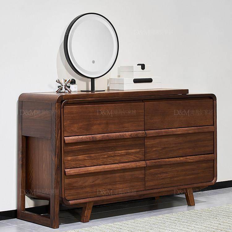黑胡桃木斗柜一体梳妆台新中式转角桌卧室床尾伸缩收纳斗柜化妆桌,住宅家具,梳妆台/桌,淘宝优惠券,粉丝福利购,淘宝优惠卷
