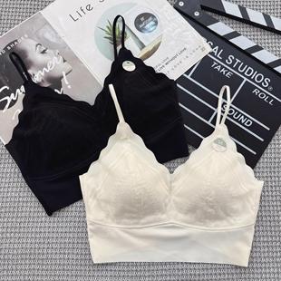 古妃3125法式 小胸内衣固定杯聚拢裹胸 无痕蕾丝美背抹胸女凉感薄款