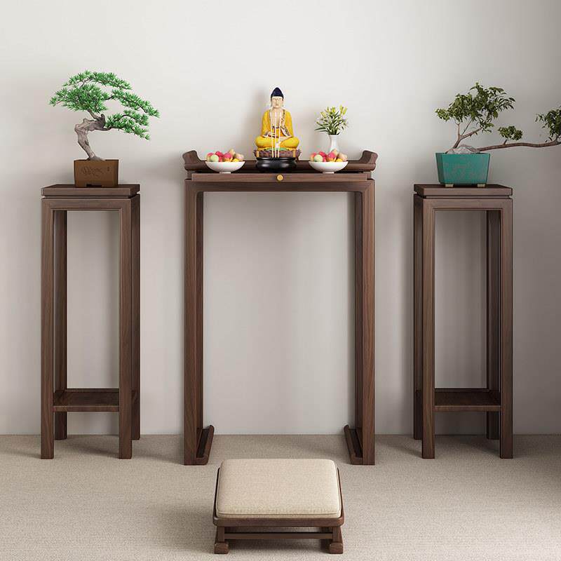 现代简约实木供桌香案家用客厅神台香火桌供台黑胡桃木供奉桌佛龛