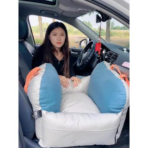 韩国宠物车载垫四季狗狗车载窝亚麻汽车安全座椅前排法斗柯基狗床