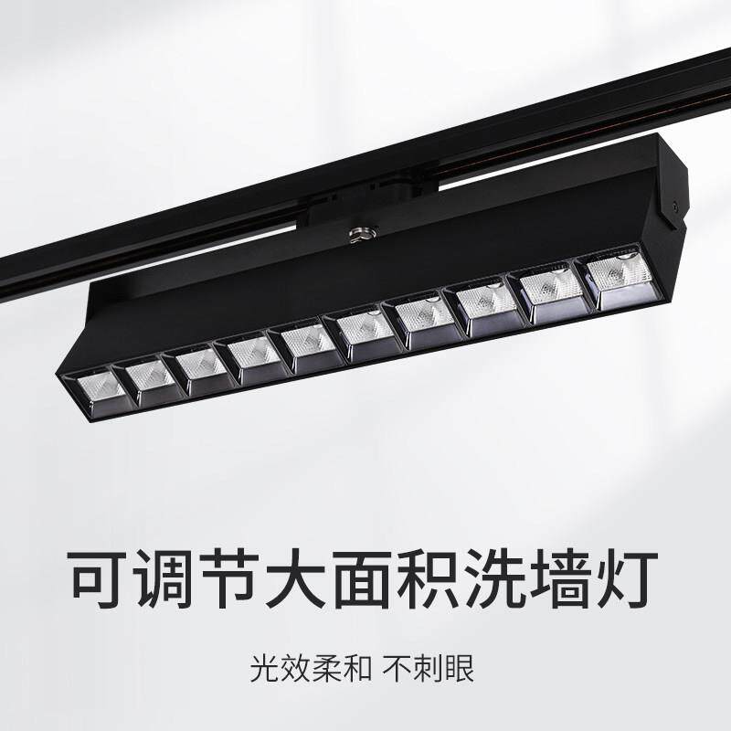 高显色LED射灯 美术馆洗墙灯 明装轨道偏光灯 格栅洗墙灯具