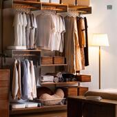 无即所有铝架衣帽架系统落地卧室金属置物架收纳实木开 挂衣 放式