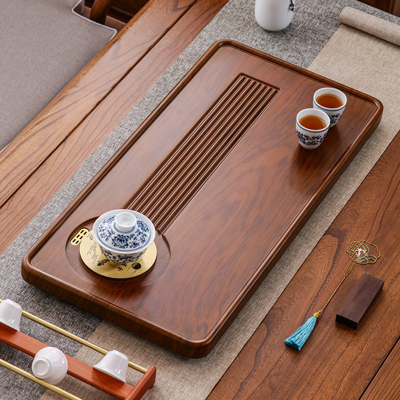 新中式实木茶盘整块排水式功夫茶具套装家用茶托长方形泡简约茶台,餐饮具,茶盘,淘宝优惠券,粉丝福利购,淘宝优惠卷