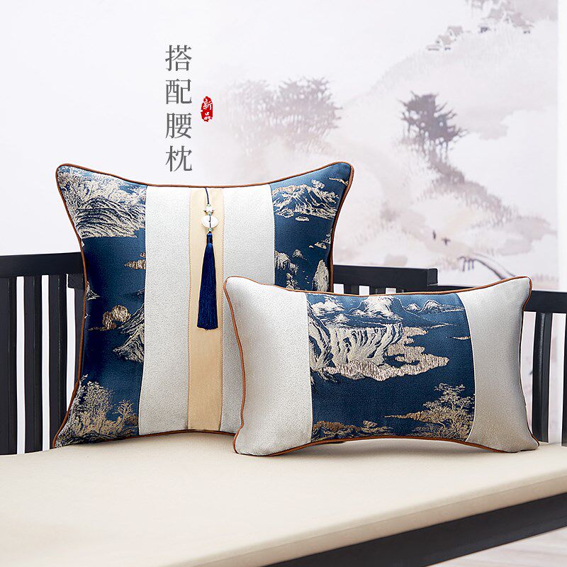 新中式抱枕简约客厅沙发靠垫套布艺YG97办公室腰枕床头大靠枕腰垫,居家布艺,靠垫/抱枕,淘宝优惠券,粉丝福利购,淘宝优惠卷