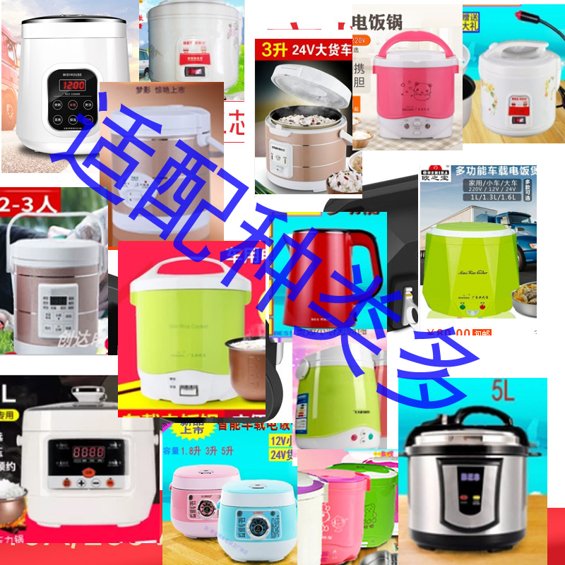 各种12V24V车载电饭锅煲耐高温点烟器电源线充电线2孔3孔常规欧规