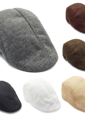 Autumn Beret Caps Men Women Vintage News Boy Cap Cabbie Line