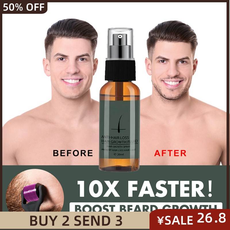 Natural Men Beard Growth Essence Spray Hair Loss Treatment
