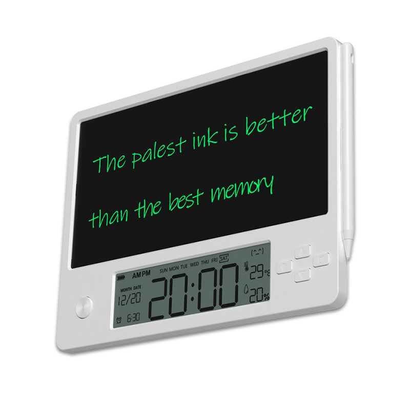 2023电子日历桌历桌面液晶手写板温湿度计时间闹钟办公家用留言板