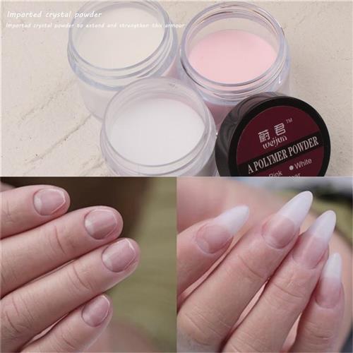 大瓶美甲优质水晶粉加固本甲水晶液雕花粉延长甲指甲黏钻透明粉色