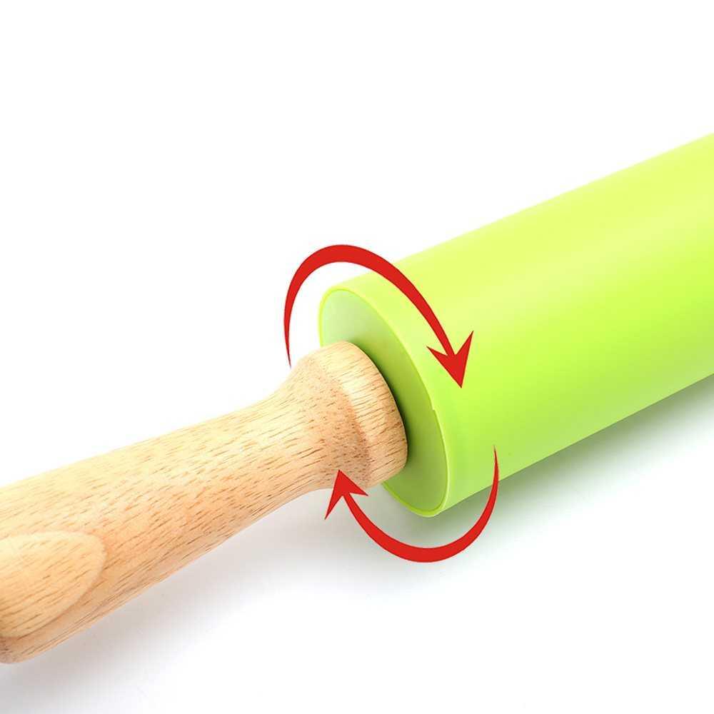 .Silicone rolling pin roller non-stick flour stick dumpling