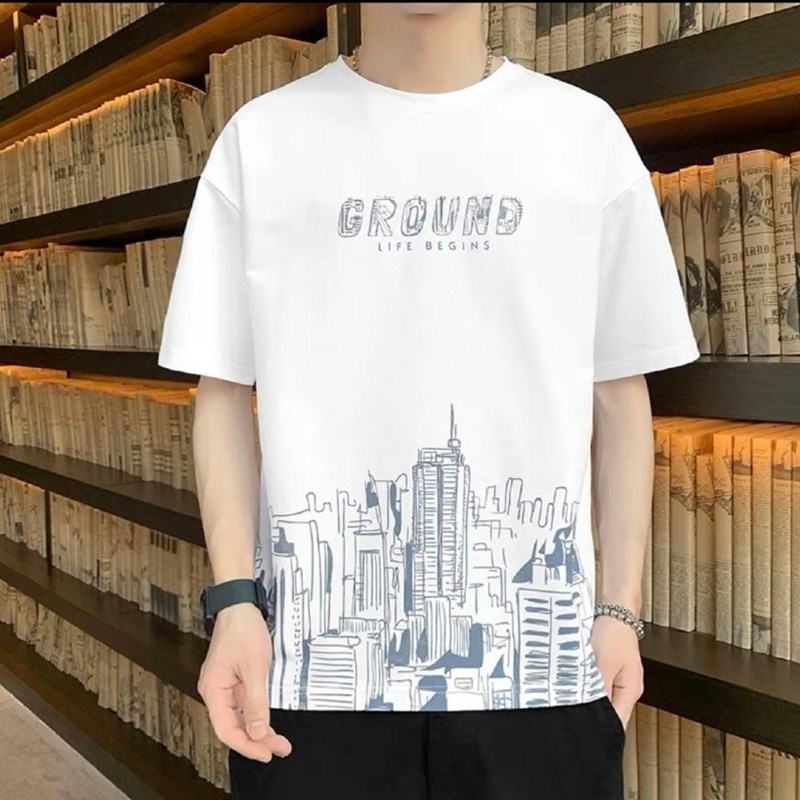 9.9男士圆领短袖t恤半袖上衣服夏季韩版修身男装大码体桖打底衫潮