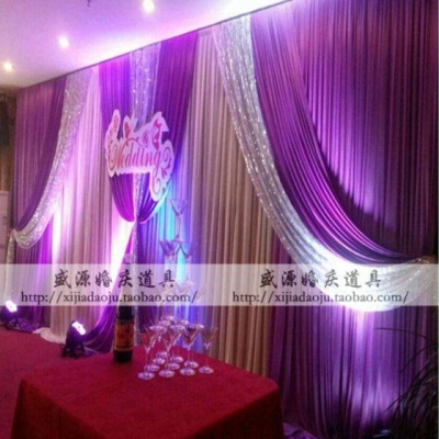 背景纱幔新款婚庆道具中式婚礼布幔帷幔幕布婚礼舞台装饰场景布置