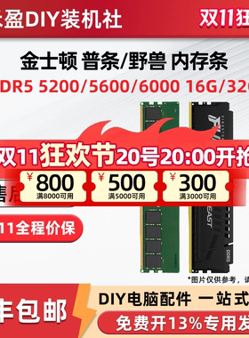 金士顿FURY野兽系列骇客神条ddr5 5200/5600/6000 16G台式内存条