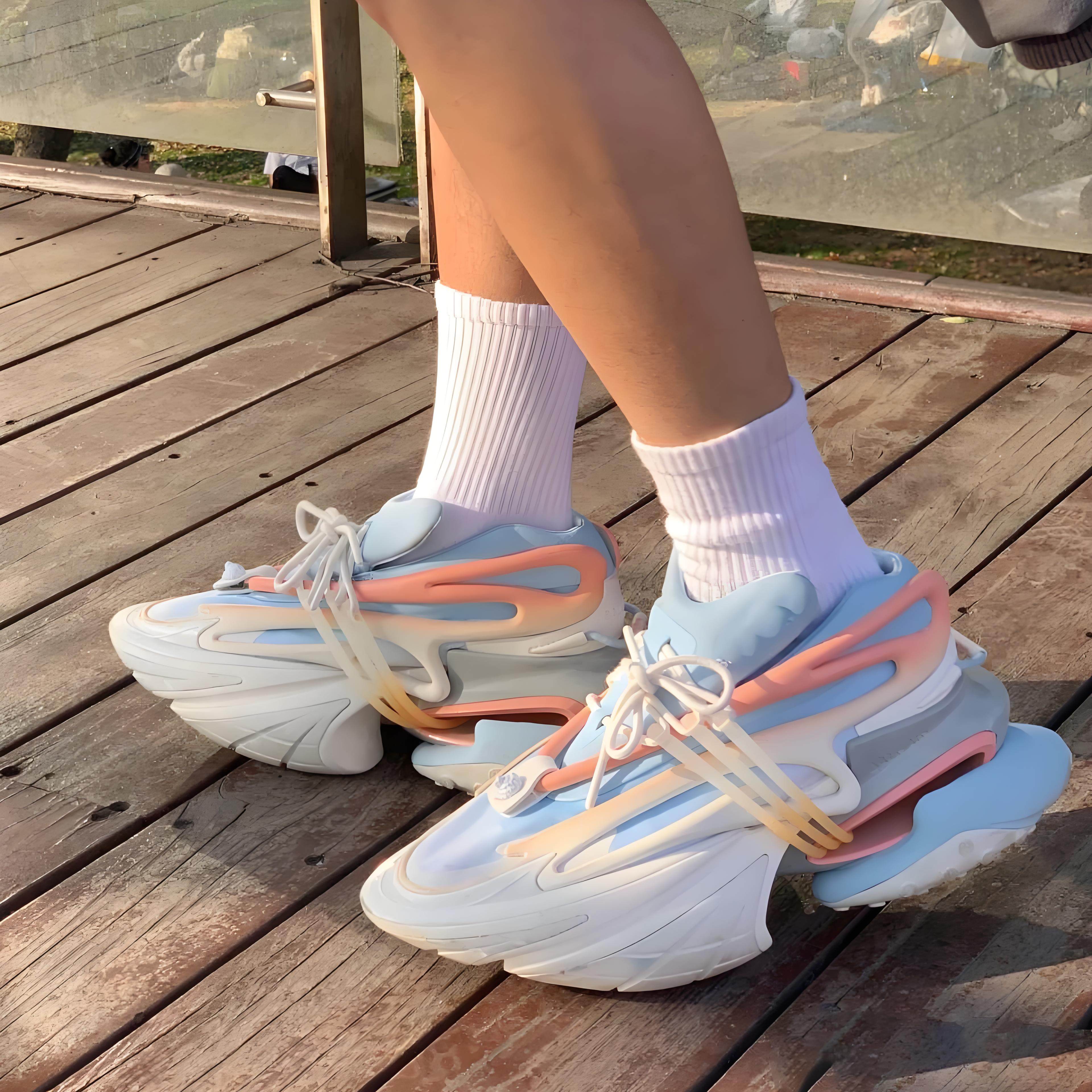 高定巴尔曼游艇鞋太空宇宙飞船鞋厚底增高男女情侣鞋运动休闲老爹