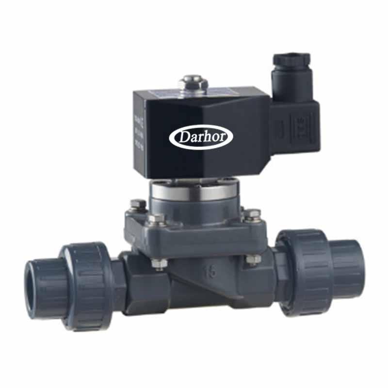 双由令耐腐蚀UPVCPVC塑料弱酸弱碱化工电磁阀220V