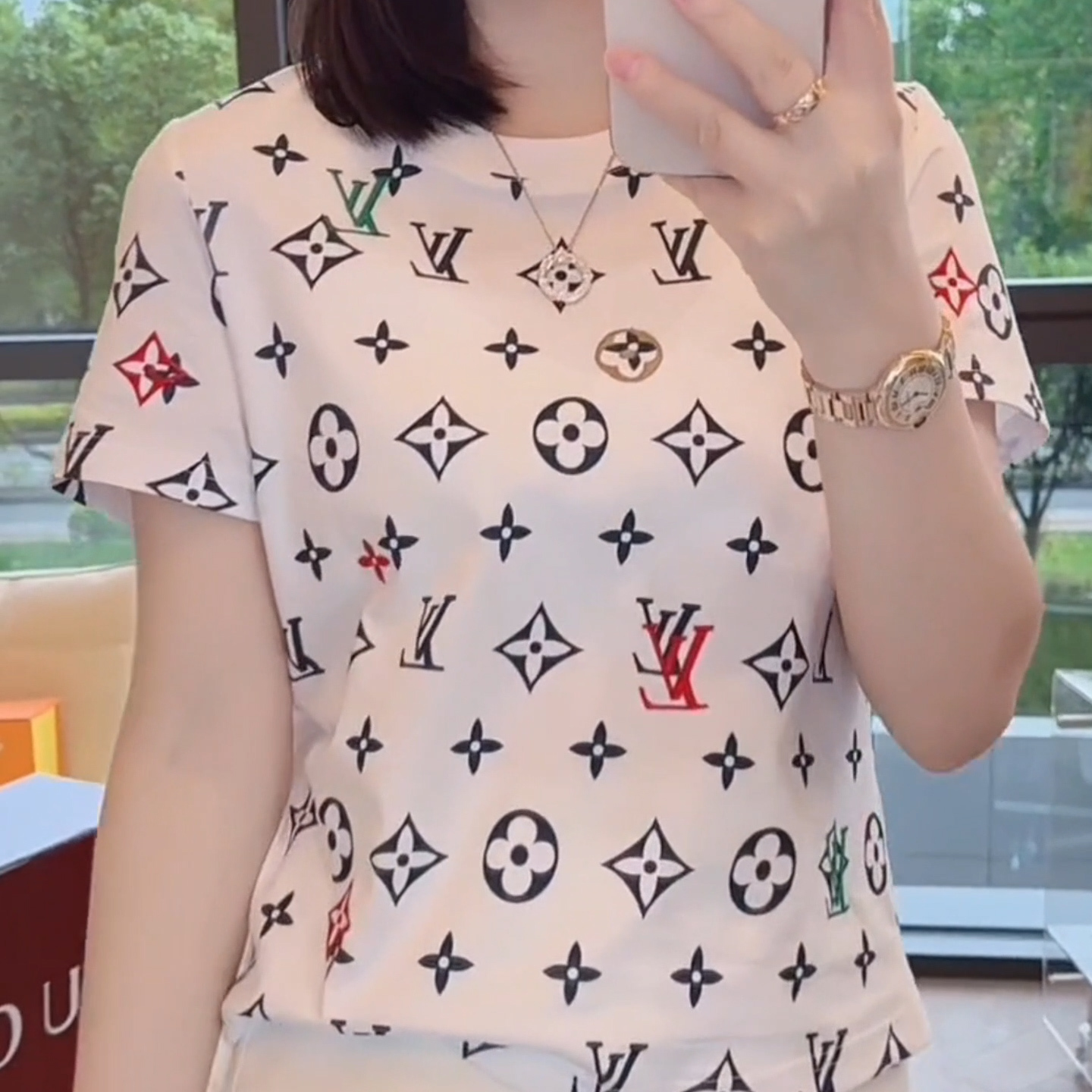 欧货设计感满印字母短袖T恤女