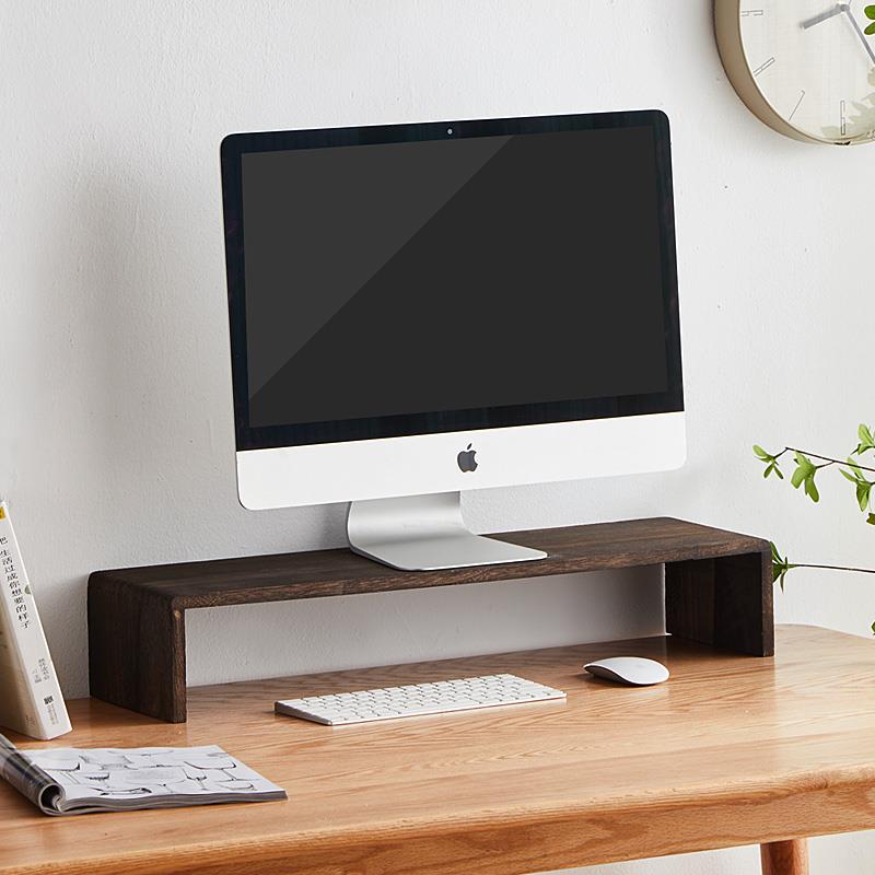 实木电脑显示器桌面增高架子键盘收纳垫高底座置物架屏幕支架护颈