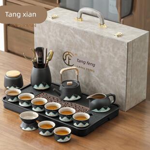 唐仙功夫茶具套装家用2025新款泡茶壶茶杯整套礼盒装高档礼物送人