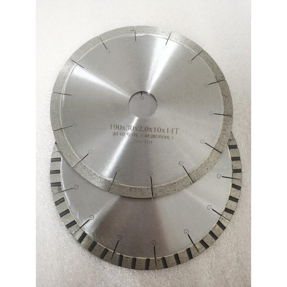 190岩板斜切用金刚石切割片岩板内倒角切锯片，大板背倒切割刀片