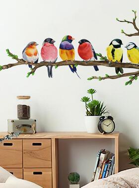 跨境外贸CH36048树枝小鸟儿童卧室房间幼儿园家居装饰自粘贴纸